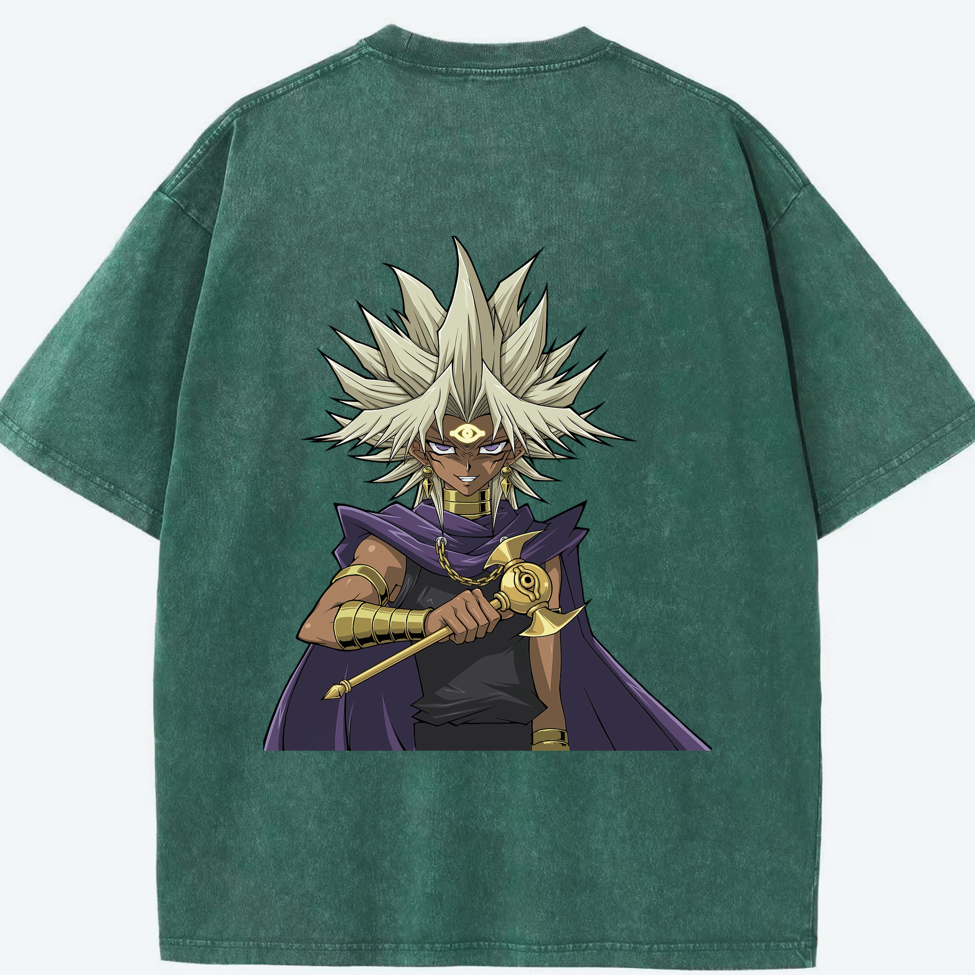 （画像用） 遊☆戯☆王 Yu-Gi-Oh! 綿100% ヴィンテージ風 半袖Tシャツ（背面プリント）